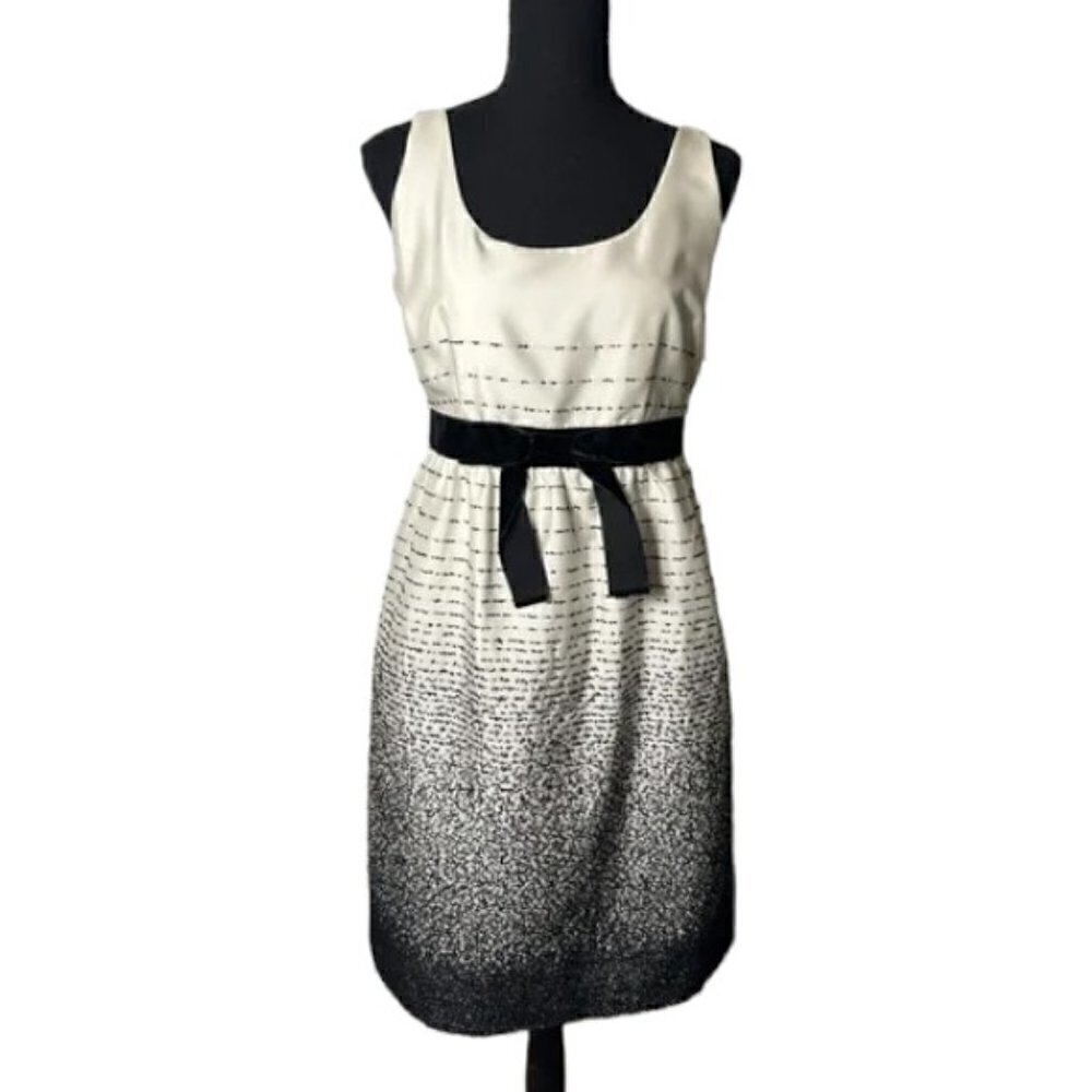 Kate Spade Trish Be Dazzled Cream Black Ombré Dress Size 6